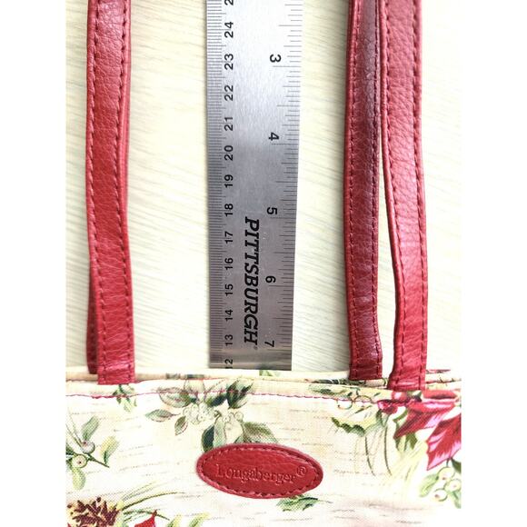 PURSE/SMALL TOTE-LONGABERGER-Red Green-Holiday Colors-Snap Closure - Picture 9 of 9